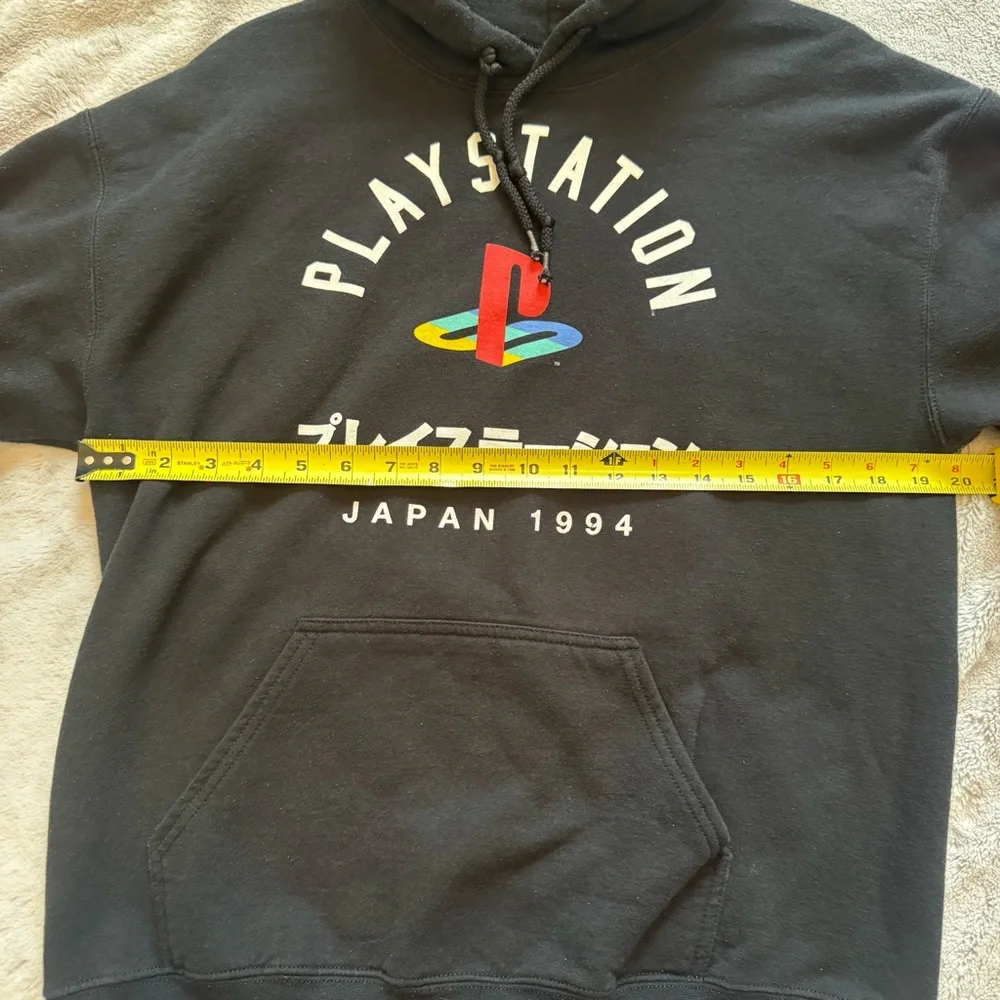 PlayStation Hoodie Japan 1994 Logo Black Pullover Gamer Sweatshirt Men’s M‎